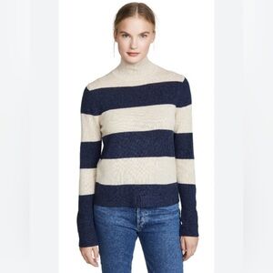 525 AmericaM Mock neck sweater sold at revolve 100% cashmere NWT black cream